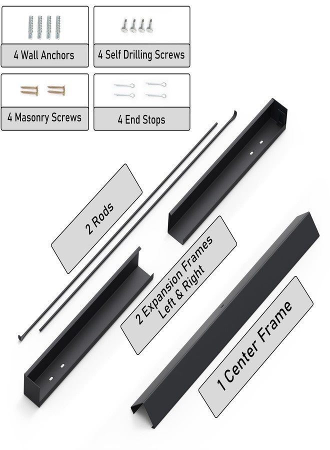Flehomo Adjustable Fireplace Rod Kit for Fireplace Spark Screen, Rod and Valance Kit Install to Leveling The Fireplace Mesh Screen Curtain - Image 4
